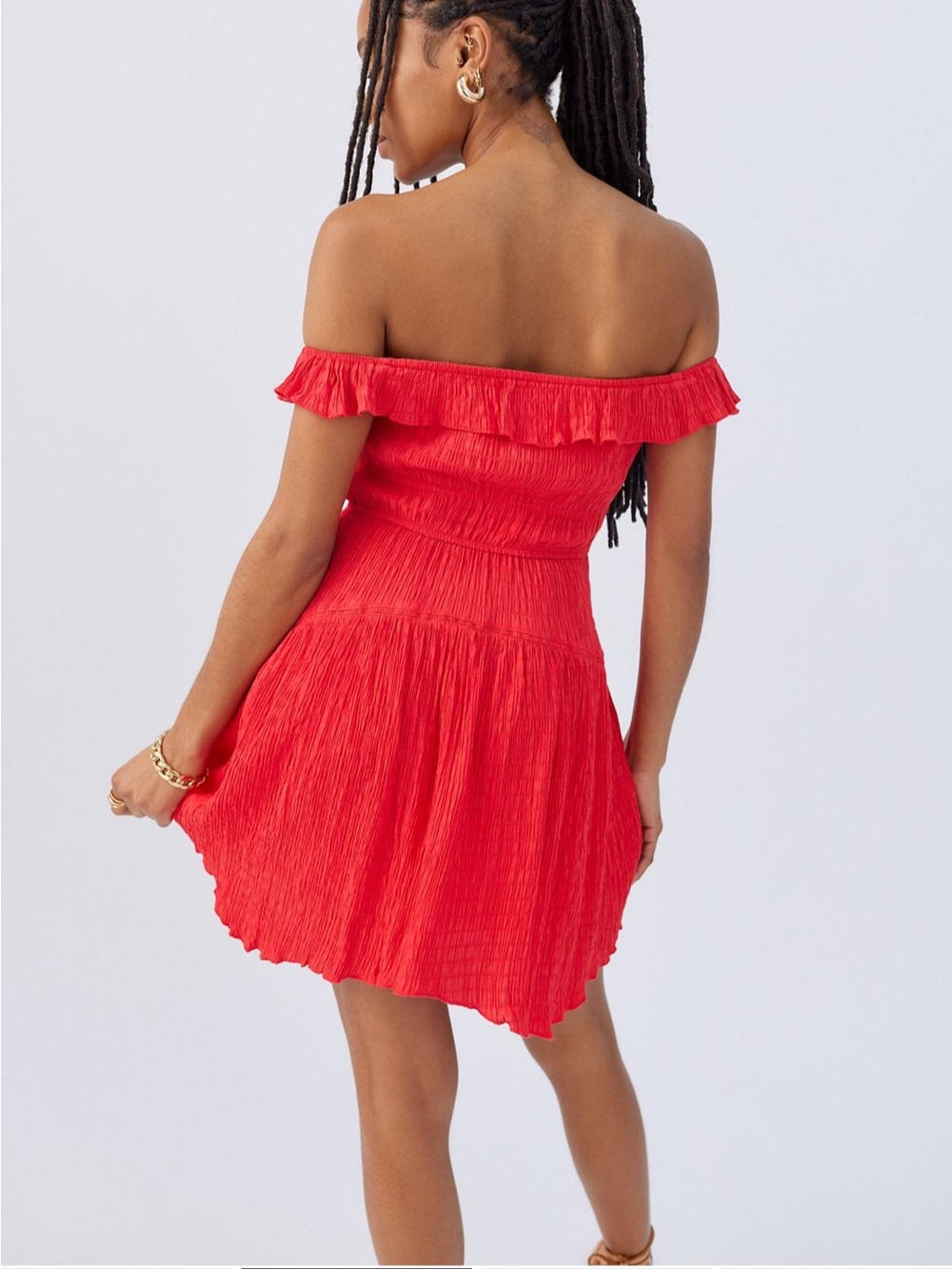 BDG Urban Outfitters Aubrey Off the Shoulder Dress NWT - Picture 2 of 3